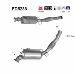 Filtre à particules, système d'échappement FD5238 AS