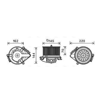 Moteur électrique, pulseur d'air habitacle CN8505 Ava Quality Cooling