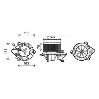 Moteur électrique, pulseur d'air habitacle CN8506 Ava Quality Cooling