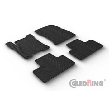 Tapis en caoutchouc sur mesure pour Mercedes EQB (X243) 2021- (profilé en T 4 pièces + clips de montage)