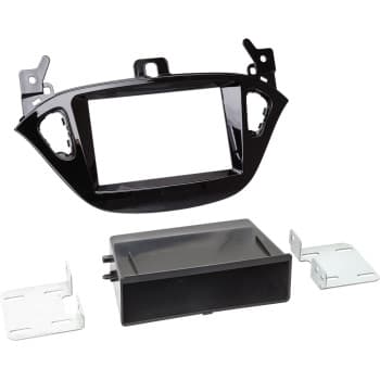 Panneau 2-DIN Opel Adam/Corsa E avec compartiment de rangement Couleur: Noir Piano