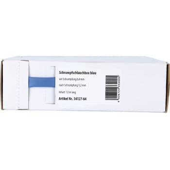 Gaine thermorétractable Bleu Ø 6,4 mm / Longueur 12 mètres