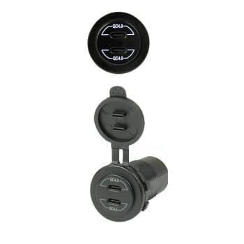 Chargeur de voiture double USB C12/24V 3.0A/ blanc (en vrac)