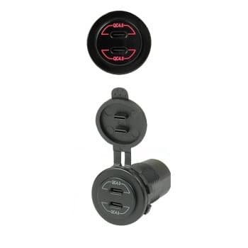 Chargeur de voiture double USB C12/24V 3.0A/ rouge (en vrac)