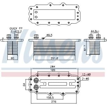 Refroidisseur intermédiaire, refroidisseur d'air de suralimentation 961295 Nissens