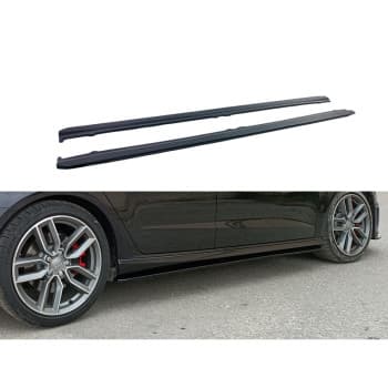 Jeu de jupes latérales sur mesure pour Audi A3 (8V) S-Line/S3 Sportback 2012-2020 (ABS Noir brillant)