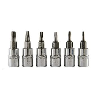 Rooks Jeu de douilles à embouts 1/4" torx T8-T30 6 pièces