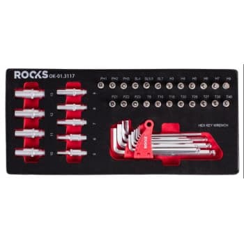 Rooks Jeu de douilles Torx et Hex, 42 pièces