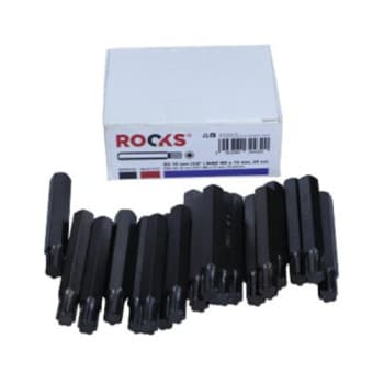 Rooks Bit 10 mm (3/8&quot;) Ribe M9 x 75 mm, 20 pièces