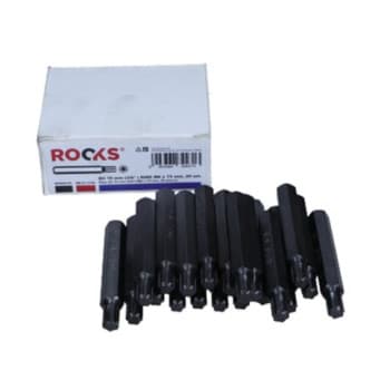 Rooks Bit 10 mm (3/8&quot;) Ribe M8 x 75 mm, 20 pièces