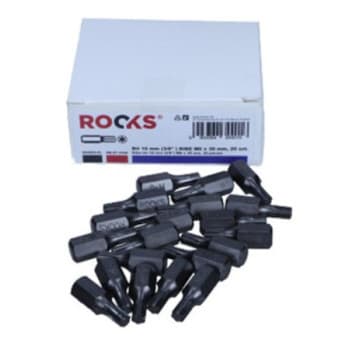 Rooks Bit 10 mm (3/8&quot;) Ribe M6 x 30 mm, 20 pièces