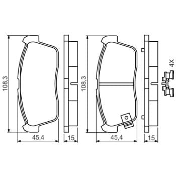 Kit de plaquettes de frein, frein à disque 0 986 494 618 Bosch