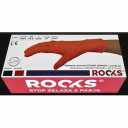 Rooks Gants jetables orange, taille L, lot de 50 pièces