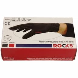 Rooks Gants jetables noirs, taille M, lot de 100 pièces