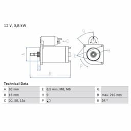 Démarreur 0.986.013.590 Bosch