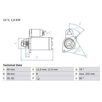 Démarreur 0.986.023.470 Bosch