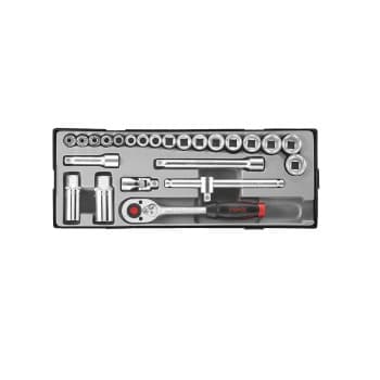 Jeu de douilles 3/8" 6 pans 24 pièces