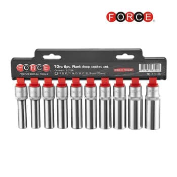 10pc 1/2" DR. 12pt. Jeu de douilles profondes à flanc