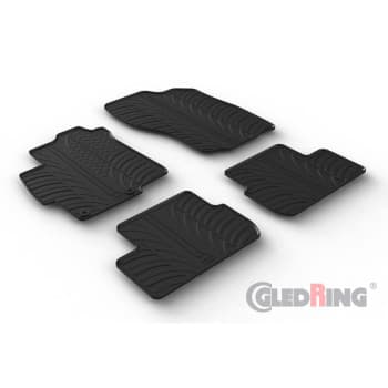 Tapis en caoutchouc sur mesure pour Mitsubishi Lancer VIII Sedan 2008-2017 (profilé en T 4 pièces + clips de montage)