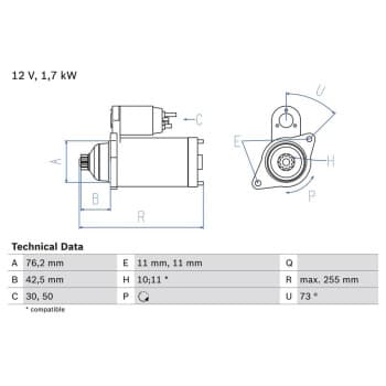 Démarreur 0 986 020 280 Bosch