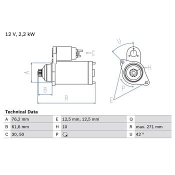 Démarreur 0 986 020 270 Bosch