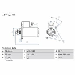 Démarreur 0 986 017 260 Bosch