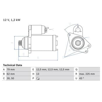 Démarreur 0986025870 Bosch