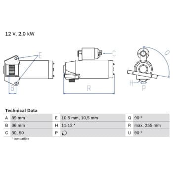 Démarreur 0 986 021 810 Bosch