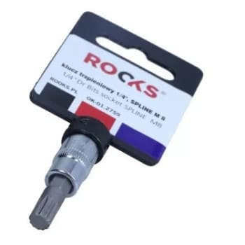 Rooks Douille à embouts 1/4" multi-dents M8