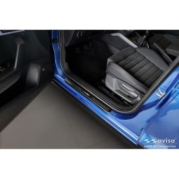 Seuils de porte en acier inoxydable noir brillant sur mesure pour Seat Arona 2017-2021 & FL 2021 - - 'Exclusif&#