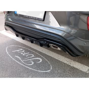 Jupe de pare-chocs arrière (diffuseur) sur mesure pour Ford Puma ST-Line 2019- (ABS Noir brillant)