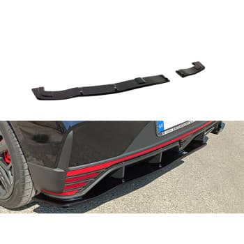 Jupe arrière sur mesure pour Hyundai i20 III N (1.6 T-GDi) 2020- (ABS Noir Brillant)