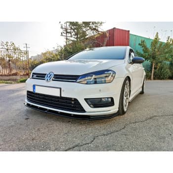 Spoiler avant sur mesure pour Volkswagen Golf VII R / R-Line 2012-2017 (ABS Noir brillant)