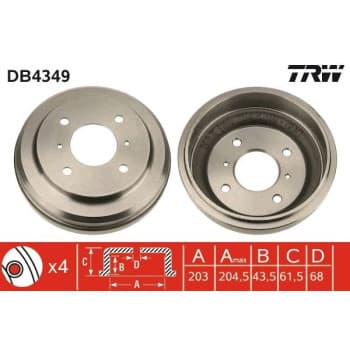Tambour de frein DB4349 TRW