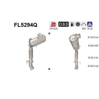 Filtre à particules, système d'échappement FL5294Q AS