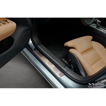 Seuils de porte en acier inoxydable sur mesure pour Volvo S60 III & V60 II 2018 - - 'Lines' - 4 pièces