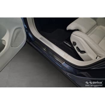 Seuils de porte en acier inoxydable noirs sur mesure pour Volvo XC60 II 2017-2021 & FL 2021 - incl. R-Design - '