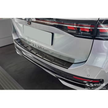 Protection de pare-chocs arrière en acier inoxydable noir pour Volkswagen Passat Variant (CJ5) incl.