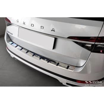 Protection de pare-chocs arrière en acier inoxydable pour Skoda Superb III Combi 2015-2023 avec Scout