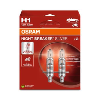 Osram Night Breaker Argent 12V H1 55W - 2 pièces