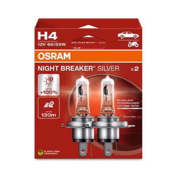 Osram Night Breaker Silver 12V H4 60/55W - lot de 2 pièces