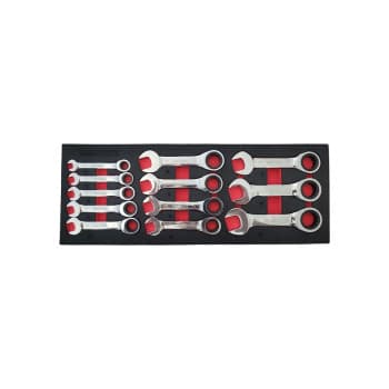 Jeu de clés polygonales à cliquet extra courtes 8 - 19 mm 12 pcs