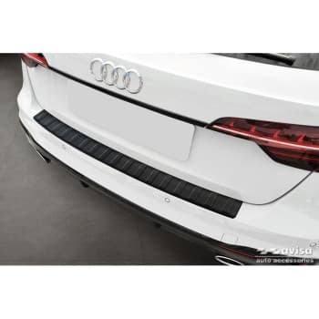 Protection de seuil de coffre arrière en acier inoxydable noir mat sur mesure pour Audi A4 Avant S-Line 2015-2019 &