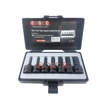 Jeu de douilles Force Bit 1/2" Power SAE 7 pièces