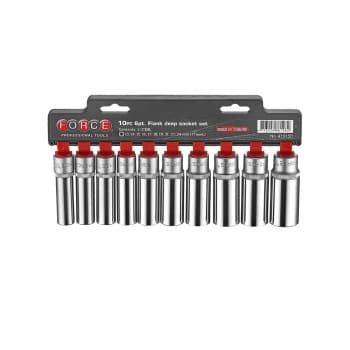 Jeu de douilles Force 1/2" 12 pans longs 77 mm 10 pièces