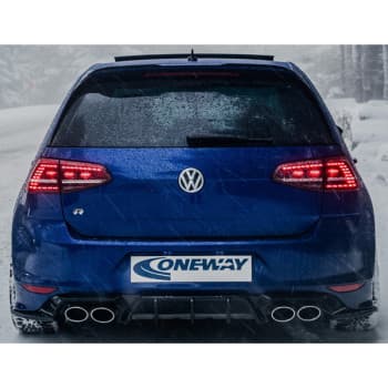 Diffuseur de pare-chocs arrière Oneway pour Volkswagen Golf VII HB R 2013-2016 - Noir brillant