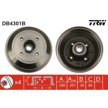 Tambour de frein DB4301B TRW