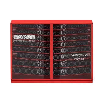 Jeu de douilles à chocs Force 1/2" 6 pans longs 145 pièces