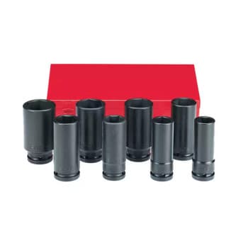 Jeu de douilles à chocs Force 3/4" 6 pans longs 8 pièces
