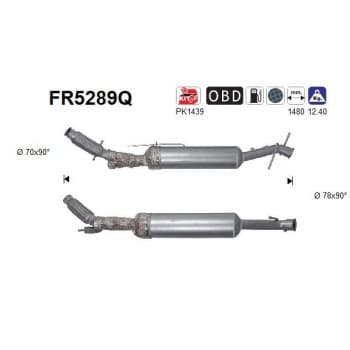 Filtre à particules diesel, système d'échappement FR5289Q AS
